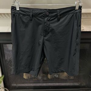 Zella Black Flat-Front Athletic Shorts